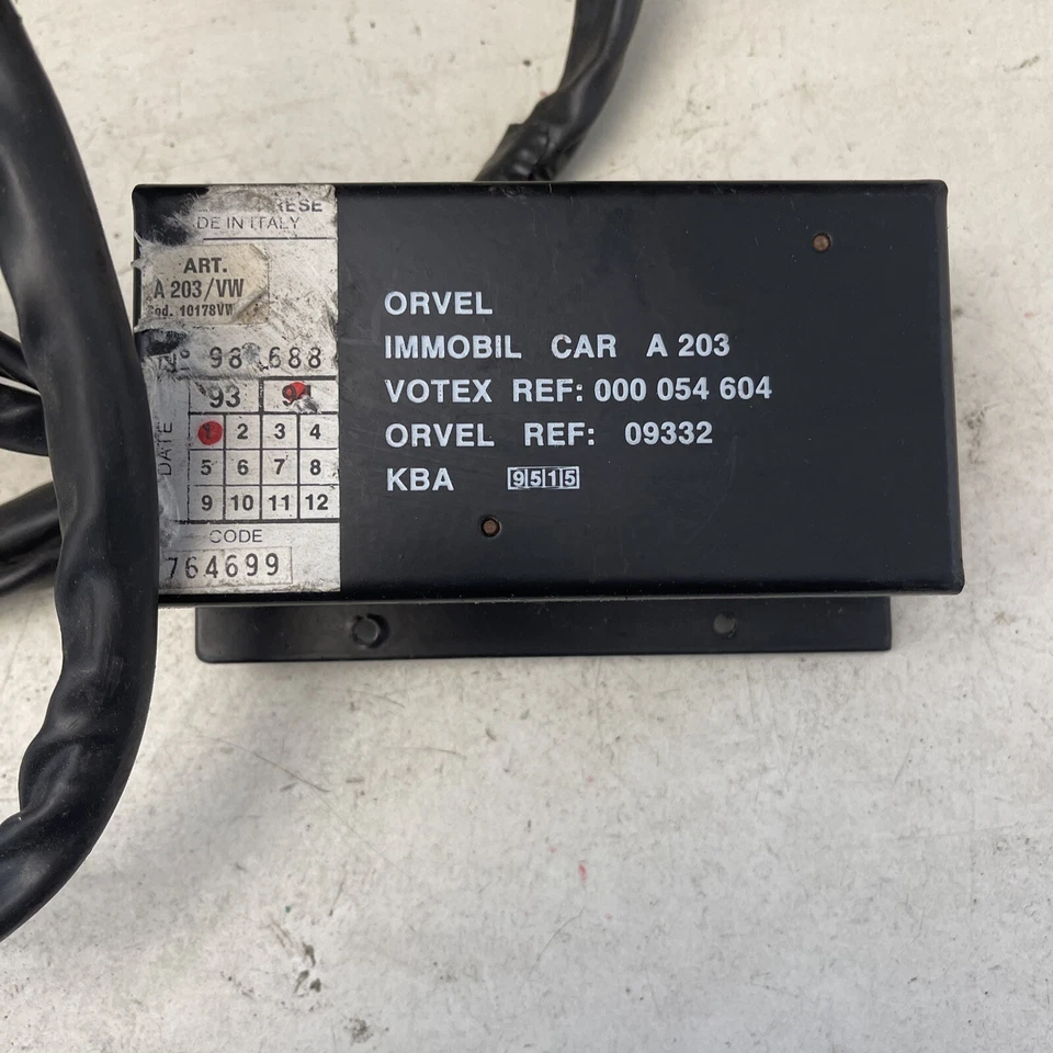 Steuergerät Wegfahrsperre Orvel Immobil Car A 203 Votex R VW Golf II 000054604 - Bild 2 von 4