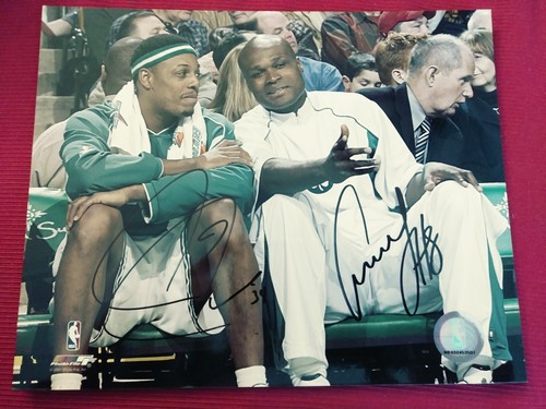 boston celtics paul pierce antoine walker signed 8x10 photo