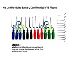 MIS Lumbar Spine Surgery Curettes Set of 12 Instruments Top Premium Quality