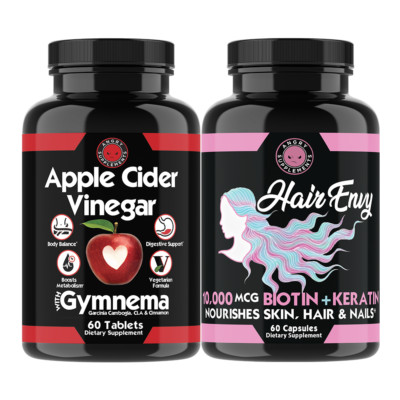 Apple Cider Vinegar Gymnema Weight Loss & Hair Envy w. Biotin and Keratin Combo