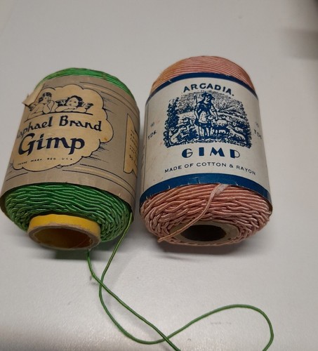 Vintage Pink Arcadia Green Raphael Brand Gimp Spools