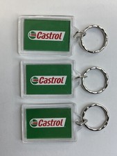 Castrol Oil Industry Company Motor Oil Acrylic Double Sided Keychains Lot of 3