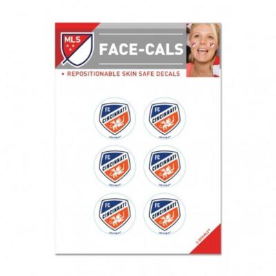 FC Cincinnati 6 Pack Tattoos Face Cals [NEW] MLS Fan Decal Sticker ...