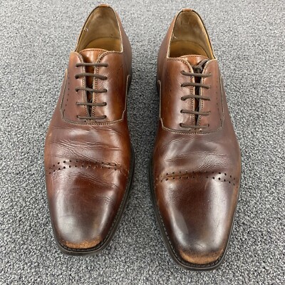 Magnanni Brown Leather Brogue Cap Toe Men’s Oxford Size 10 M Lincoln Men main image 3