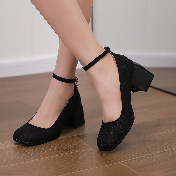 High Heels Black Flat Prom Shoes Iva Black Low Heel Sandals