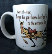 Leanin Tree Wally Tin Star Badgett 1994 Word Of Advice Coffee Mug