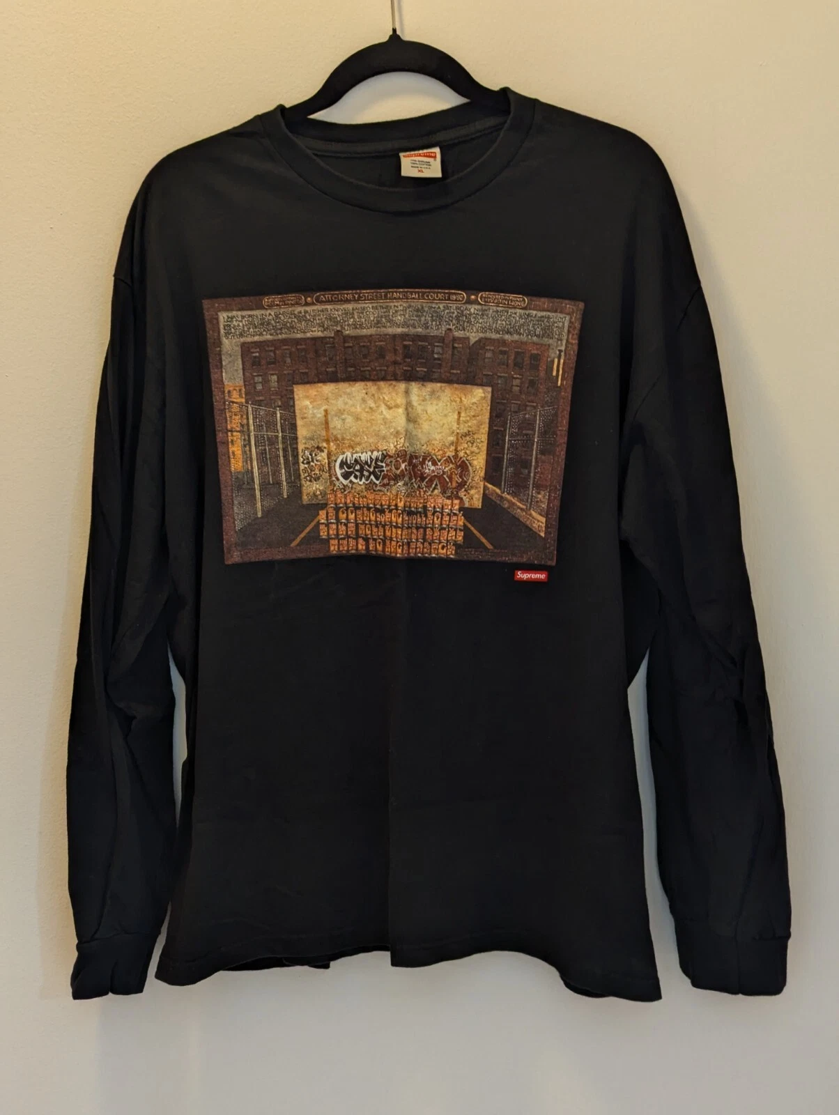 Supreme Martin Wong Attorney Street T Shirt Homme XL Noir Manches Longues