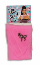 50's Poodle Scarf Chiffon Neck Or Hair Scarf W/ Poodle Applique Assorted Colors