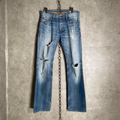 Diesel Men M 00S Archive Damaged Denim Pants Safado Regular Fit 