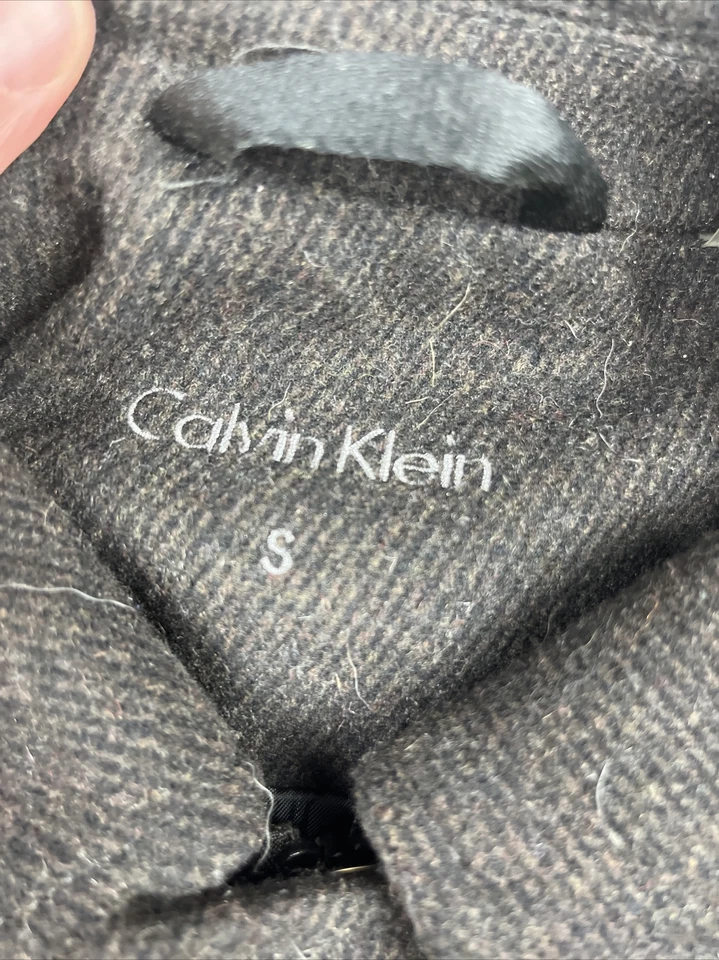 Calvin Klein Wool Blend Coat. Full Zip. Dark Gray. Size Small - Image 4 of 4