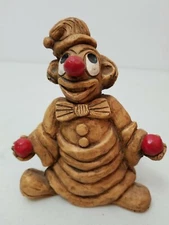 Rare Vintage 1983 Alpha Rez Co. Brown Clown Red Nose Juggler Figurine Circus
