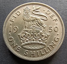 1950 English Shilling - King George VI - British Coin