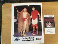 Iron sheik and  Nikolai Volkoff Signed Autographed 8x10 Photo JSA authenticated
