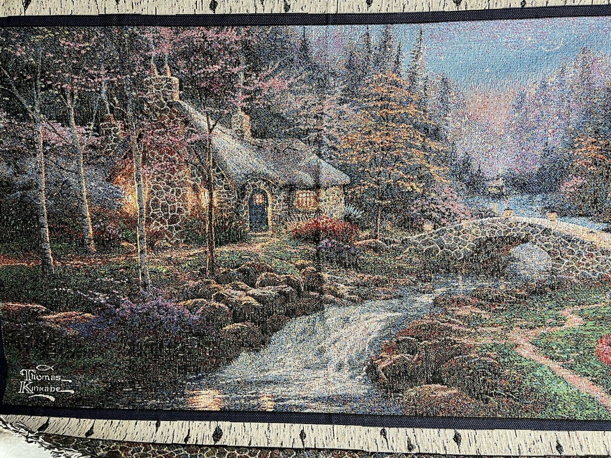 THOMAS KINKADE USA製 ラグ カーペット タペストリー Thomas Kinkade Painter of Light Tapestry Throw Blanket 47