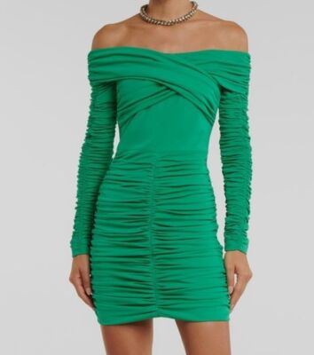 rebecca vallance off shoulder dress Rebecca Vallance Off-shoulder Belted Dress