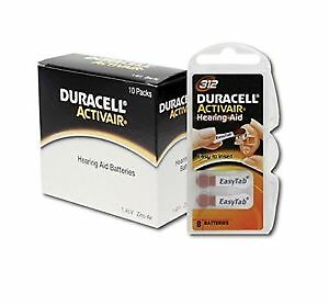 Duracell Activair Hearing Aid Batteries Size 312 (80 Batteri