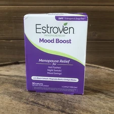 Estroven Menopause Relief Mood Boost 30 Caplets Hot Flashes Exp 2026