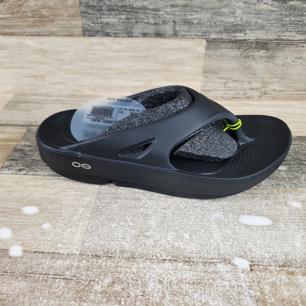 Oofos Ooriginal Womens Slides Sandals Sz 6 Black Rubber Flip