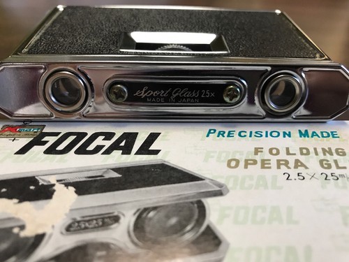 Vintage Focal Precision Made Folding Opera Glass Black Original Box KRESGE Comp. - Picture 4 of 6