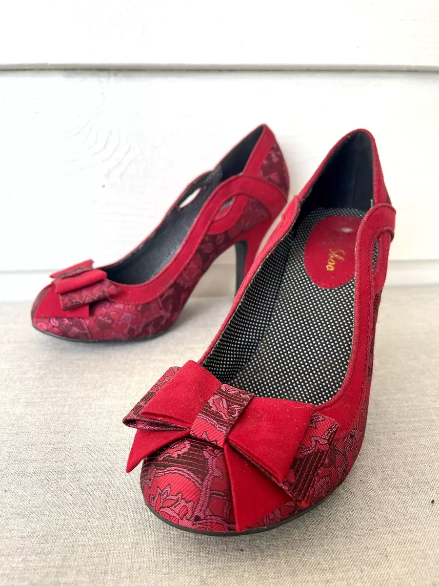 Red ribbon hotsell high heels
