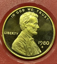 1980 S Proof Lincoln Cent From Proof Set With Free Shipping
