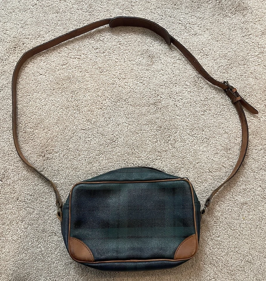 POLO RALPH LAUREN Blackwatch Plaid Sling Crossbody Purse Bag VTG - Image 2 of 4