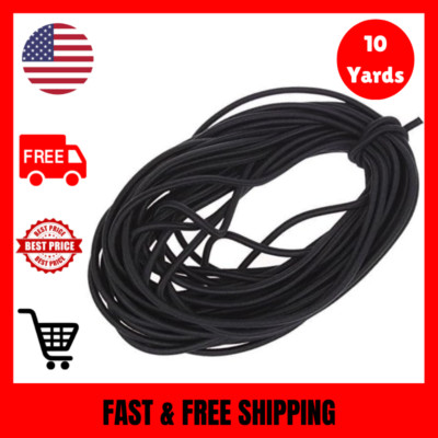 Usew 1/8-Inch (3mm) Black Heavy Stretch Round String Elastic Cord (10 Yards)