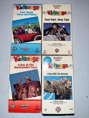 4 Lot Vintage 1980s Kidsongs VHS Kid Songs Sing A-Long Music