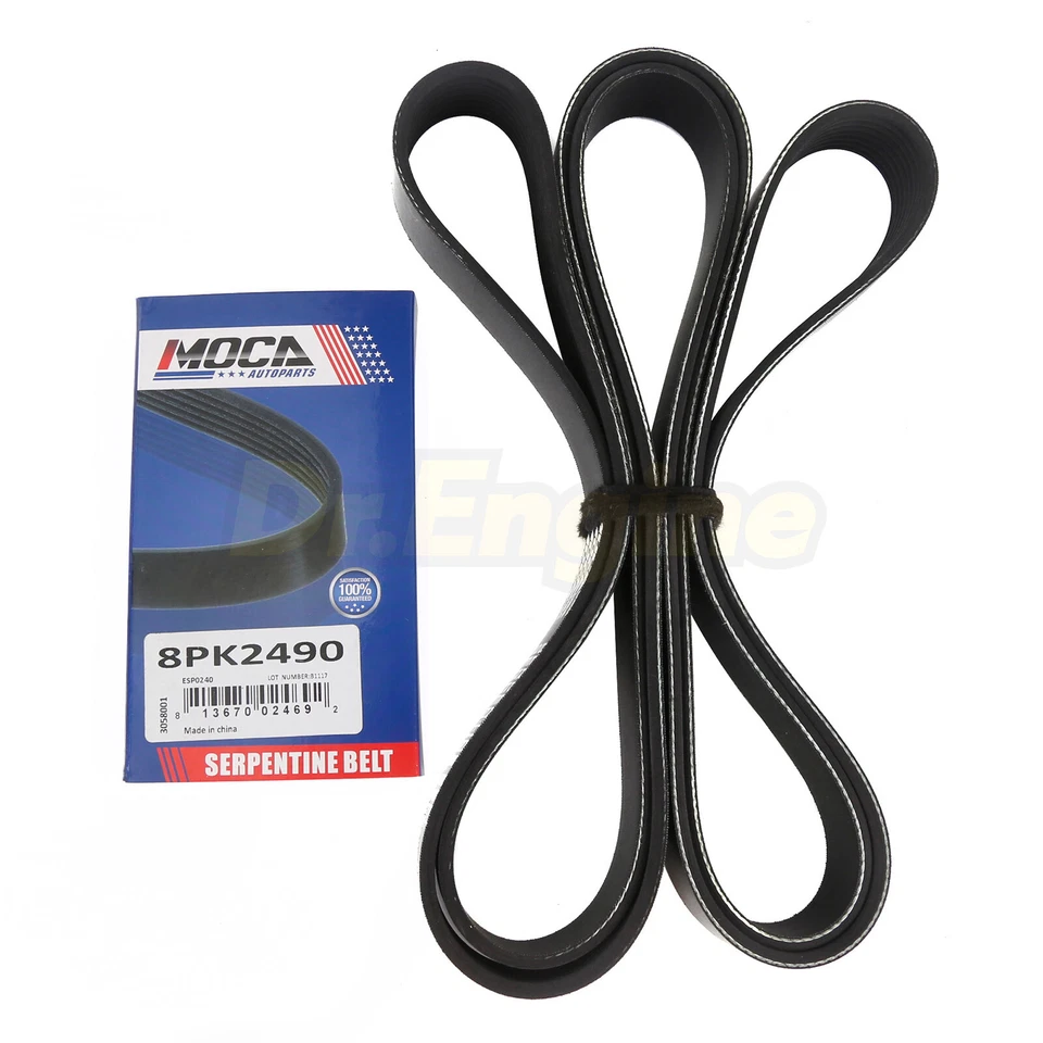 Cinturón serpentino 8PK2490 EPDM apto para Ford Expedition Lincoln Navigator 97-02 4.6 5.4 Foto 3 de 4