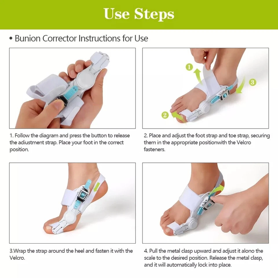 Hallux Valgus Bunion Corrector Splint Big Toe Straightener Pain Relief Women Men - Image 4 of 4
