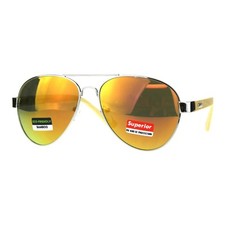 Real Bamboo Wood Temple Sunglasses Unisex Pilot Mirror Lens UV400