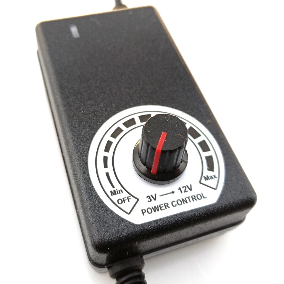 DC 3V-12V Adjustable Power Supply Voltage Control Adapter Knob 5.5x2.5mm Jack 3A - Image 2 of 4
