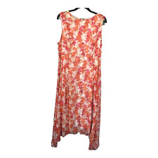 Chaps Flowy Feminine Sleeveless A-Symmetrical Hem Floral Women's Dress Sz 14