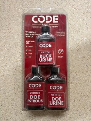 Code Red Buck-N-Does Combo Whitetail Combo 3 Bottles 2 oz ea New