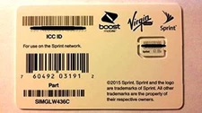 Sprint/Boost/Virgin/TING Nano/4FF SIM Card  