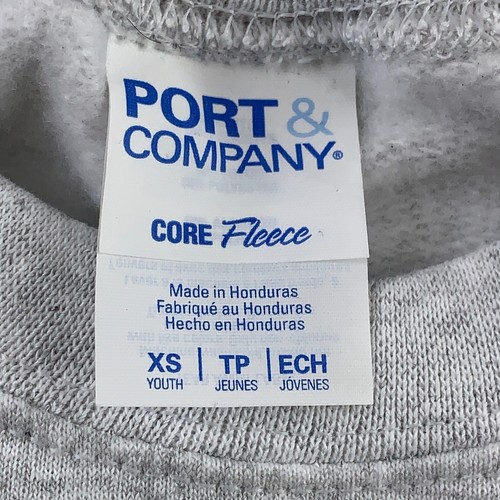 Port & Company Core Fleece Youth XS Light Heather Gray Crew Neck Sweatshirt New - Picture 2 of 3