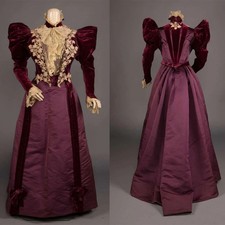 1800s Victorian Edwardian Rococo Bustle Walking Royal Court Tea Party Ball Gown
