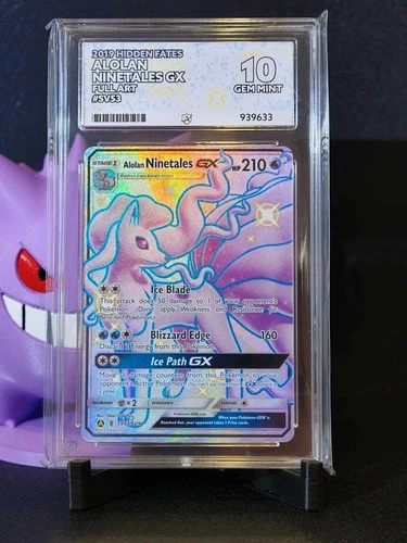 Pokemon TCG - Alolan Ninetales GX SV53/SV94 - Hidden Fates - Graded - ACE 10
