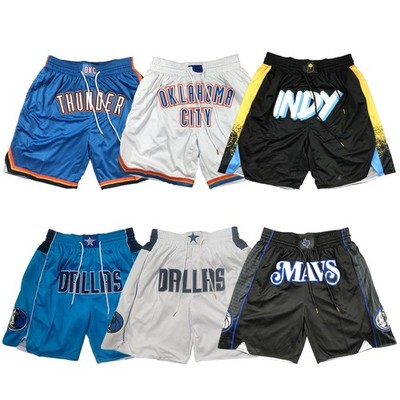 Casual Sport Kurz Hosen Für Thunder/mavericks,Pacers Basket ball Shorts genäht