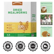 Veterinary Certified 3LB Dried Mealworms - Ideal for Birds, Hamsters, and More