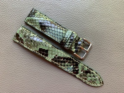 Green Genuine Snake Leather watch strap band Custom Size 16 17 18 19 20 21 22mm
