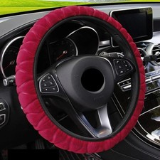 Universal 37–39cm Soft Plush Steering Wheel Cover for Winter