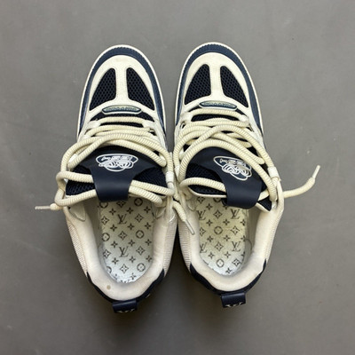 Louis Vuitton LV Trainer Herren Sneaker Low Top Schnürung weiß/blau EU 41