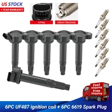 6X Ignition Coil & Spark Plug Set UF487 For 2007-2016 Lexus ES350 3.5L