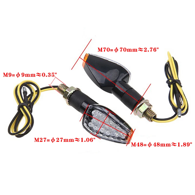 2x Motorcycle LED Turn Signal Lights Lamps for Suzuki GS1000G GS1100E GS1100G - Imagem 3 de 4