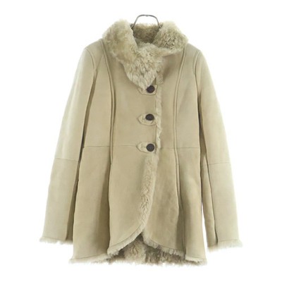 WEEKEND MAX MARA Size: 38 Sheepskin Lamb Fur Shearling Coat Womens Brown B C