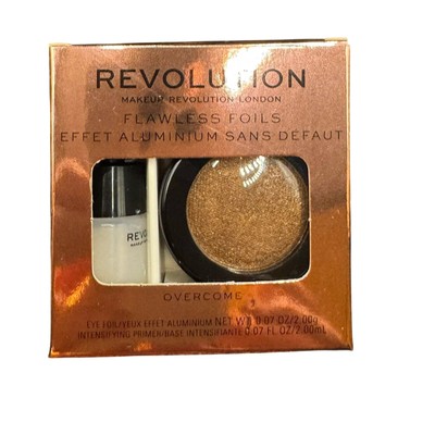 Makeup Revolution Flawless Foils Eyeshadow Palette Shade Overcome Primer .07 OZ 