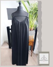 Black Maxi Dress Size 20 XL Womens Shift Beach Holiday Summer Pool Cruise Y2K