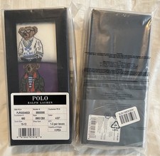 Polo Ralph Lauren 3 Assorted Bears Socks White Purple Orange Gift Box Unopened