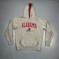 Alabama Crimson Tide Hoodie Sweatshirt Grey Medium Retro Y2K College NCAA